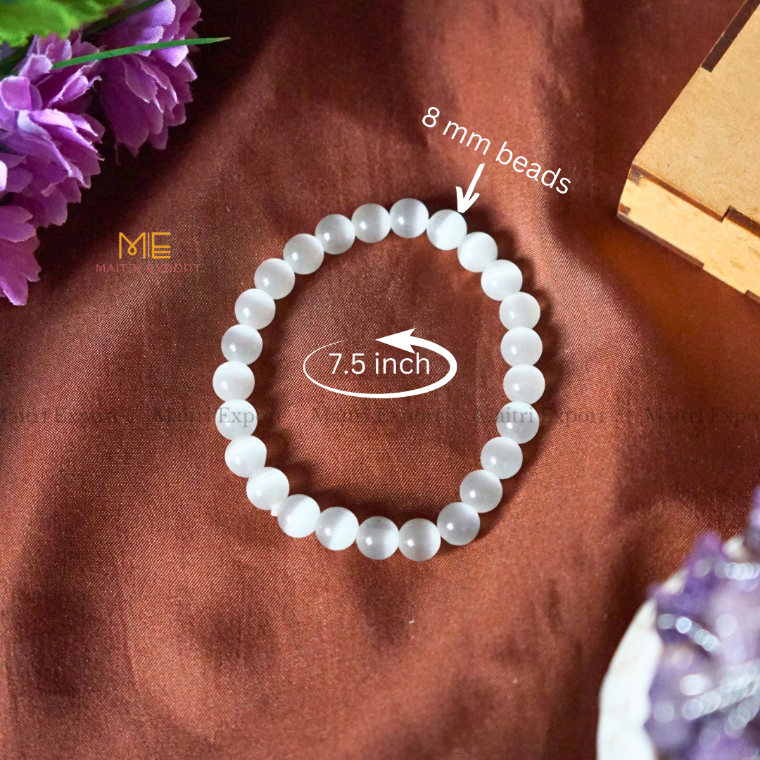 Selenite ( duplicate ) Crystal Healing Bracelet-Maitri Export | Crystals Store
