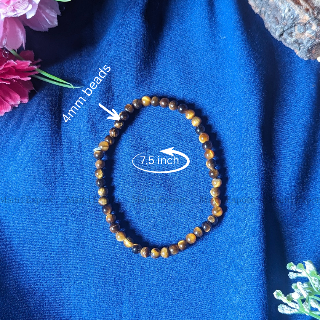 Tiger Eye Natural Crystal Healing Bracelet-Maitri Export | Crystals Store