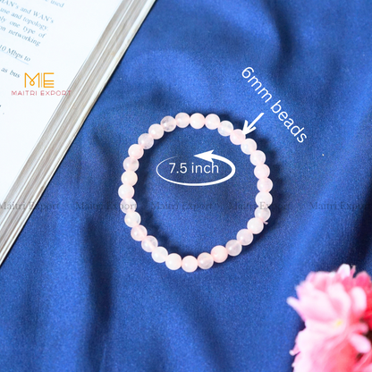 Rose Quartz Natural Crystal Healing Bracelet-Maitri Export | Crystals Store