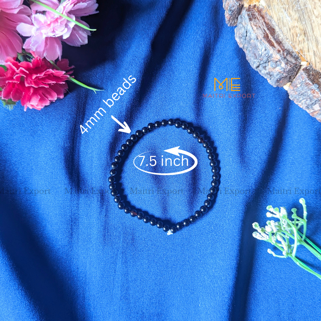 Black Onyx Natural Crystal Healing Bracelet-Maitri Export | Crystals Store