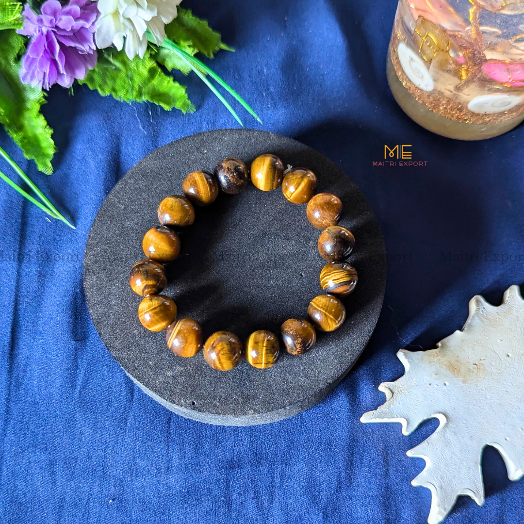 Natural Crystal Healing Stone 12mm Bracelet-Maitri Export | Crystals Store