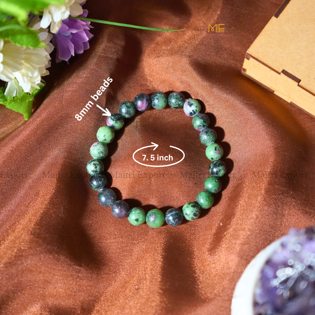 Ruby Zoisite 8mm Natural Crystal Healing Bracelet-Maitri Export | Crystals Store