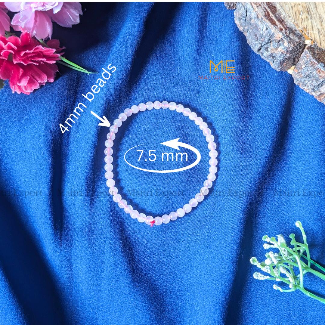 Rose Quartz Natural Crystal Healing Bracelet-Maitri Export | Crystals Store