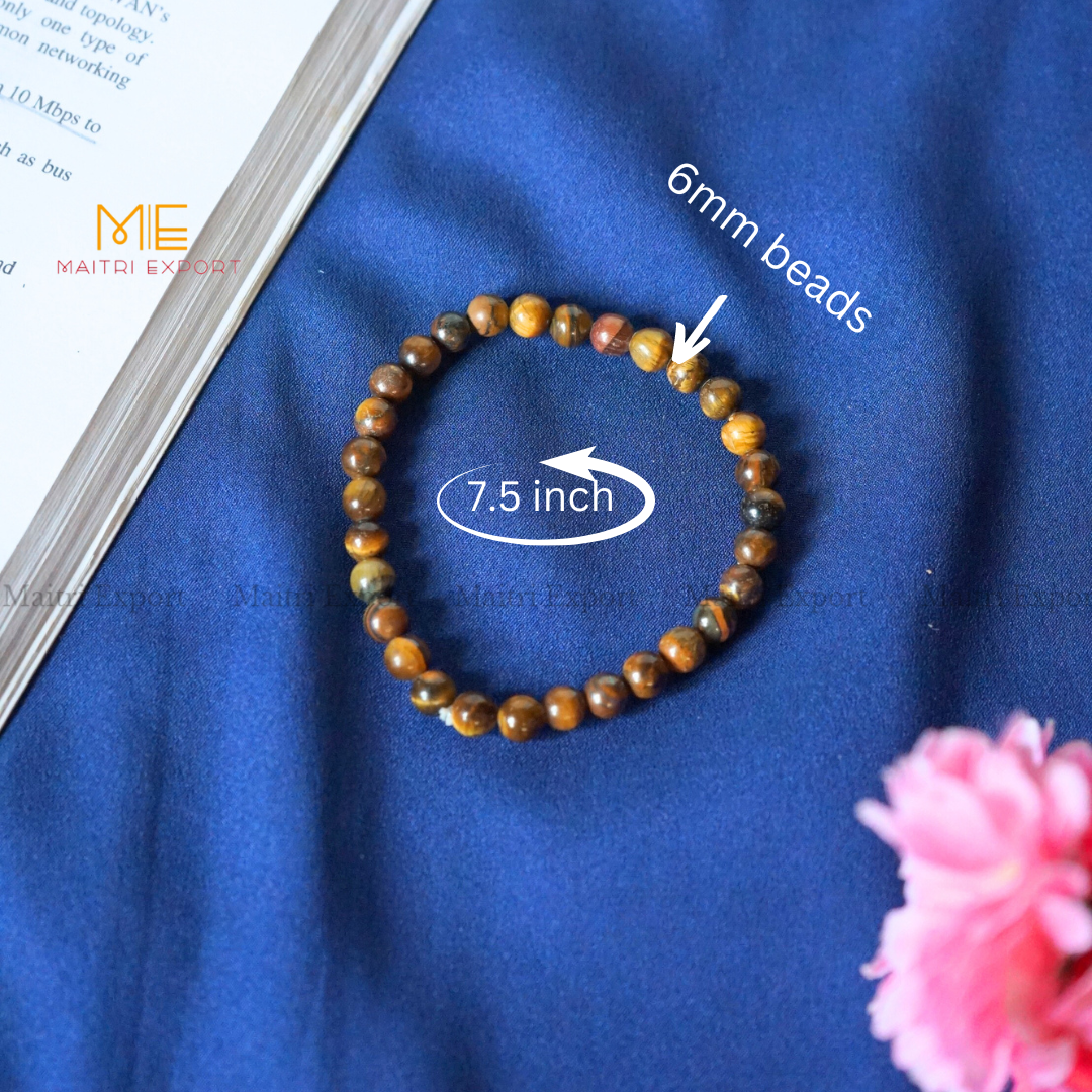 Tiger Eye Natural Crystal Healing Bracelet-Maitri Export | Crystals Store