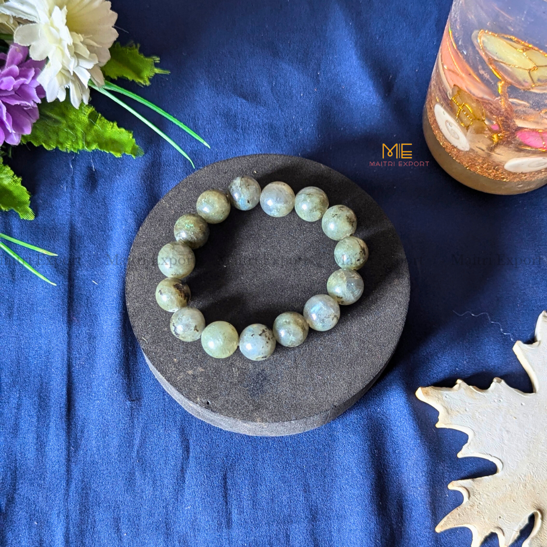 Natural Crystal Healing Stone 12mm Bracelet-Maitri Export | Crystals Store
