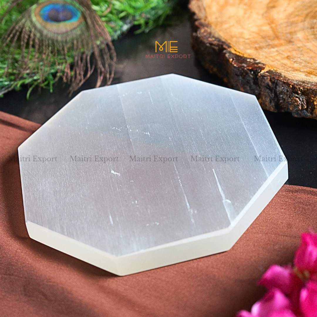 Natural selenite stone different shapes plain plate-Maitri Export | Crystals Store