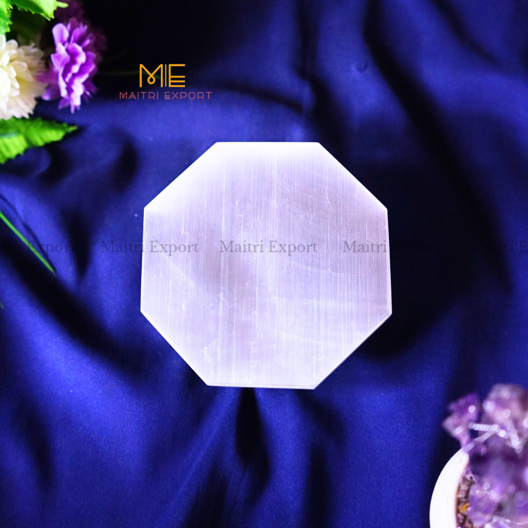 Natural selenite stone different shapes plain plate-Maitri Export | Crystals Store