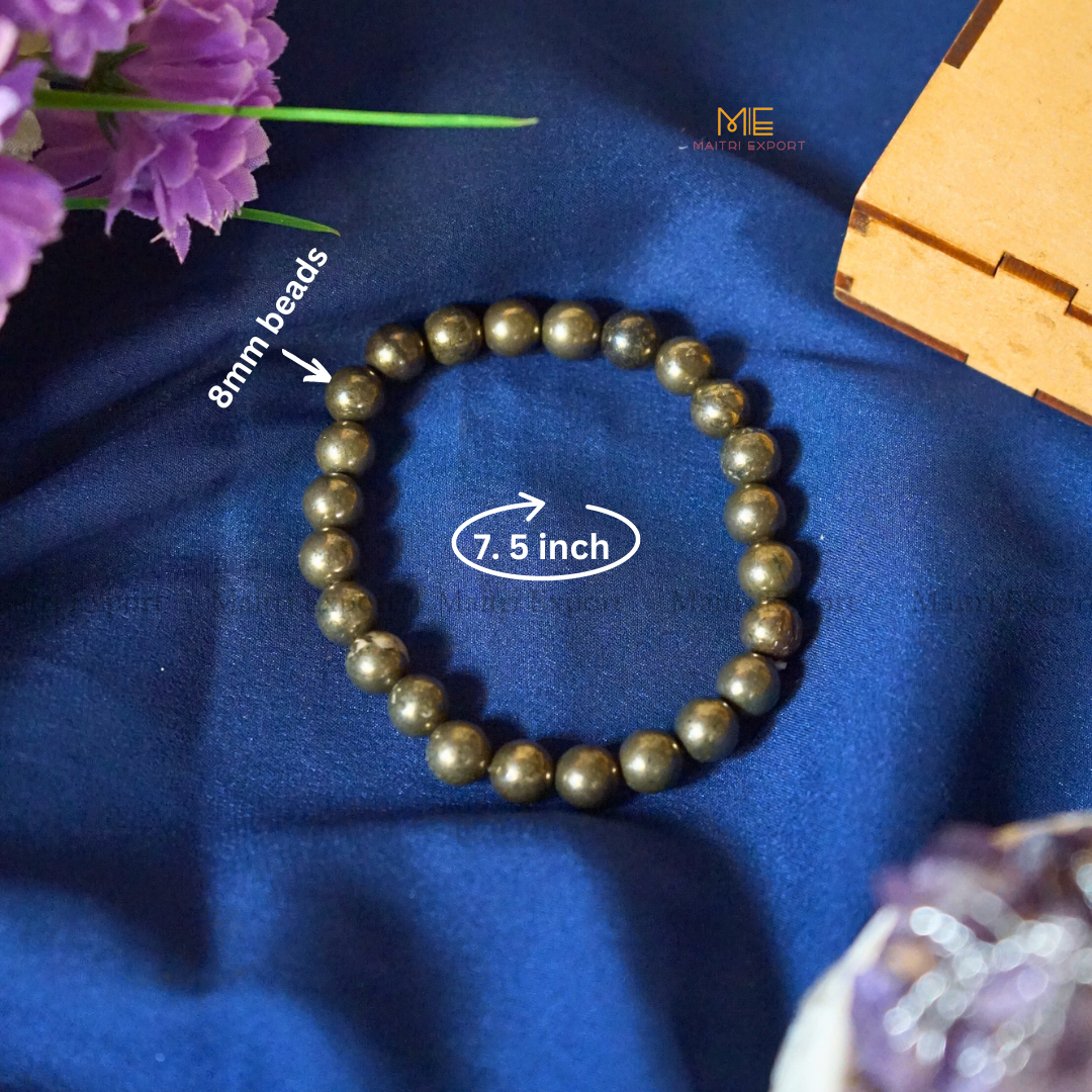 Pyrite Natural Crystal Healing Bracelet-Maitri Export | Crystals Store