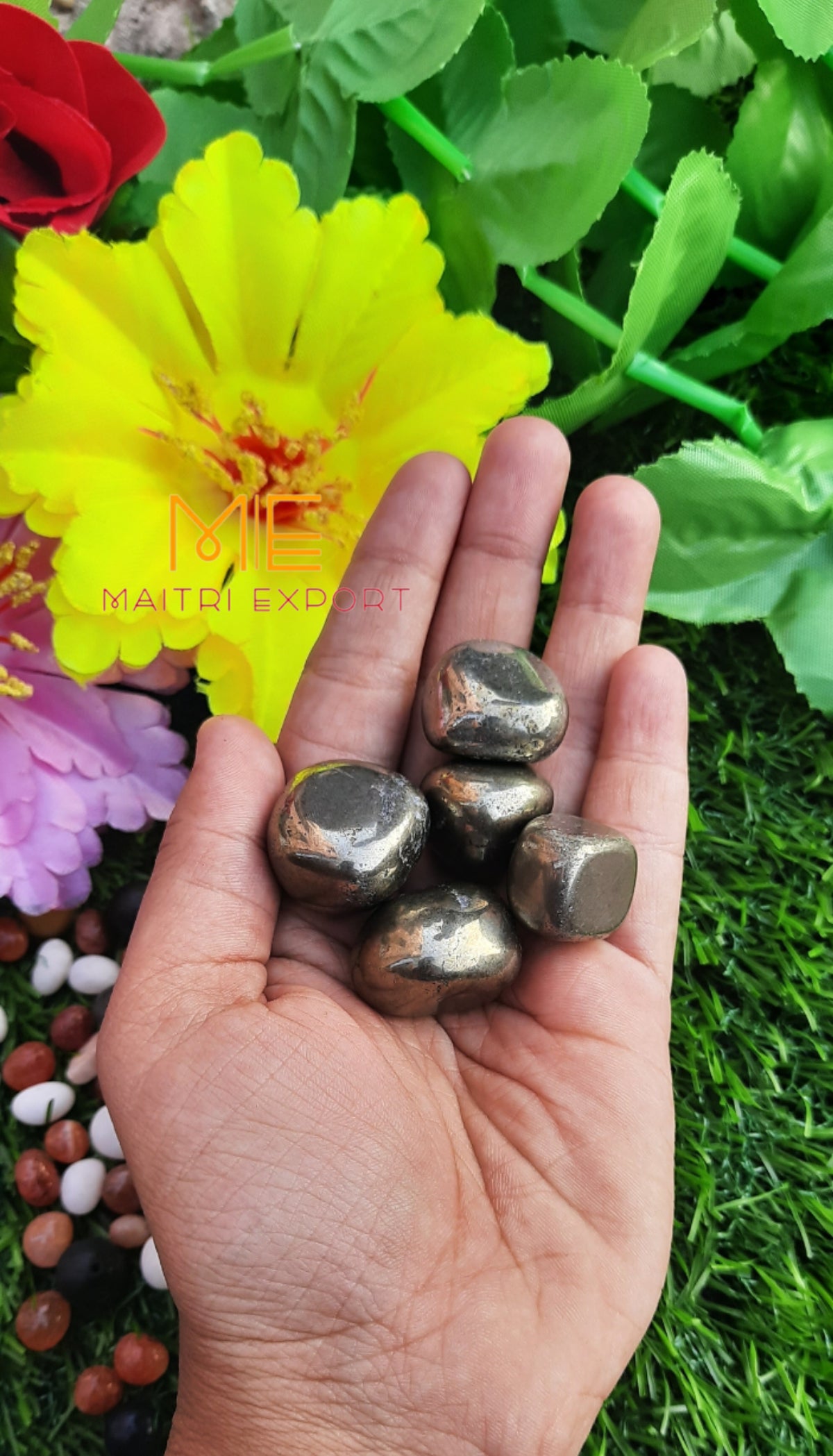 Pyrite Natural Crystal Healing Stone Tumble / Pocket Stone-Maitri Export | Crystals Store
