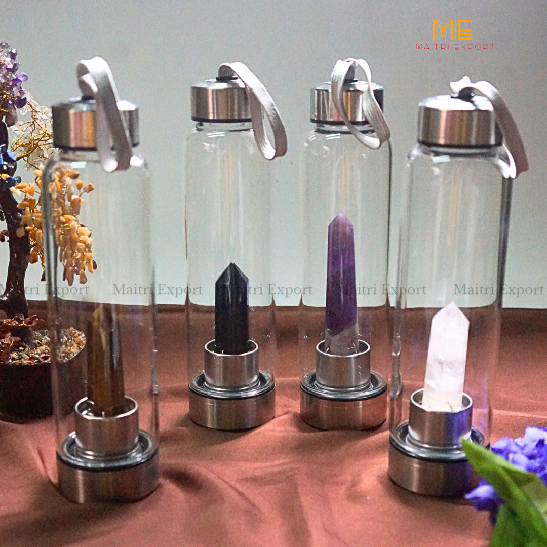 Natural Healing Stone Wand Crystal Infused Elixir Bottle-Maitri Export | Crystals Store