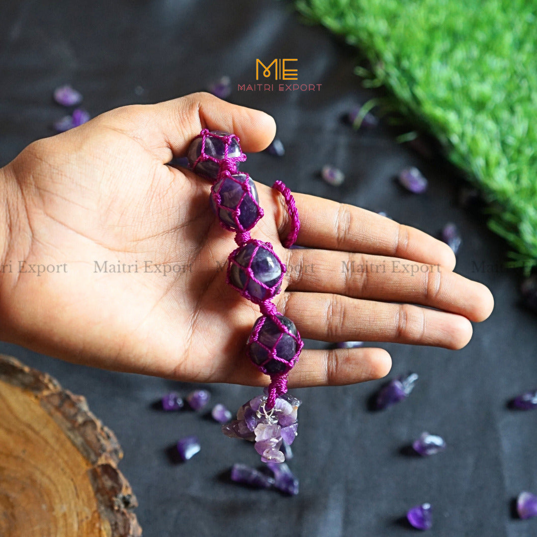 Natural Healing Crystal Stone Tumble Stone with Chips Hanger-Amethyst-Maitri Export | Crystals Store