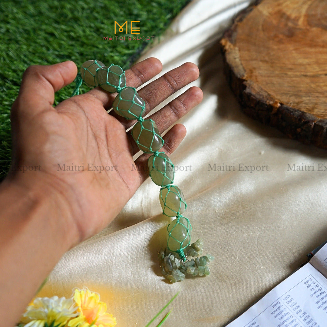 Natural Healing Crystal Stone Tumble Stone with Chips Hanger-Green aventurine-Maitri Export | Crystals Store