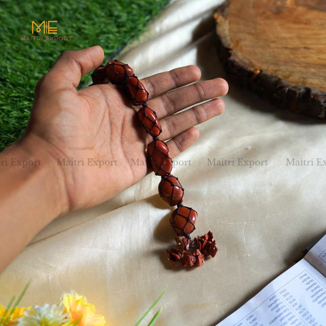 Natural Healing Crystal Stone Tumble Stone with Chips Hanger-Red Jasper-Maitri Export | Crystals Store