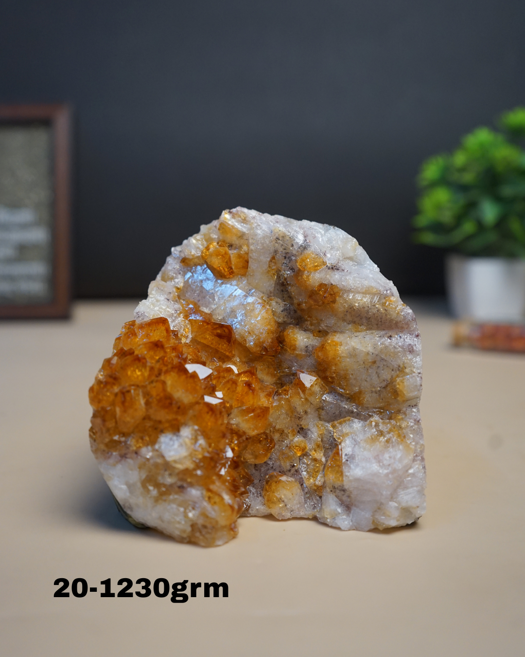 Citrine Geode Cluster from Brazil-20 - 1230gm-Maitri Export | Crystals Store