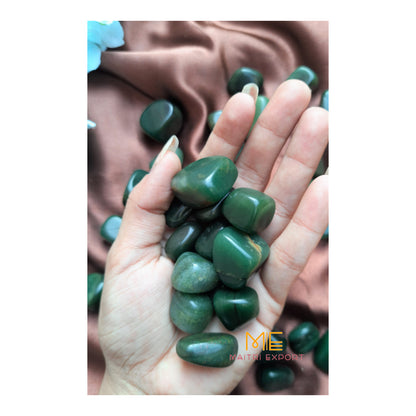 Green Jade Natural Crystal Healing Stone Tumble / Pocket Stone-Maitri Export | Crystals Store