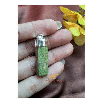 Natural crystal Single Point Pencil Pendant-Unakite-Maitri Export | Crystals Store