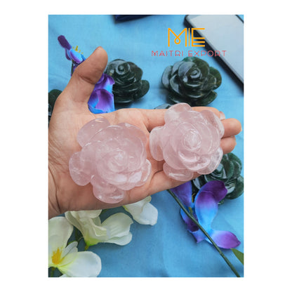 Natural crystal stone handcrafted flower shaped carving-Maitri Export | Crystals Store