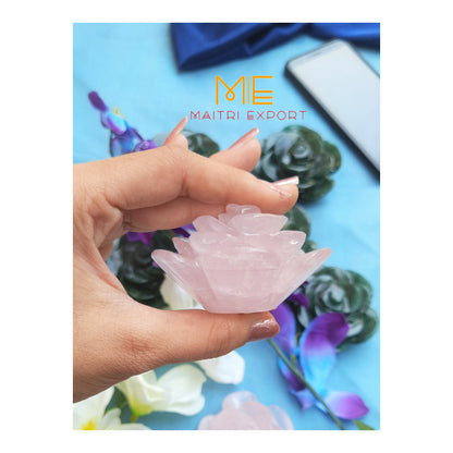 Natural crystal stone handcrafted flower shaped carving-Maitri Export | Crystals Store