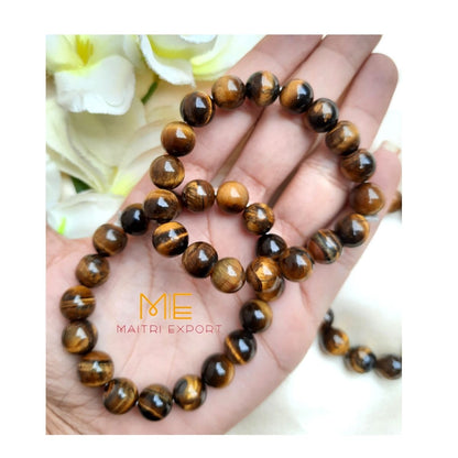 Tiger Eye Natural Crystal Healing Bracelet-Maitri Export | Crystals Store
