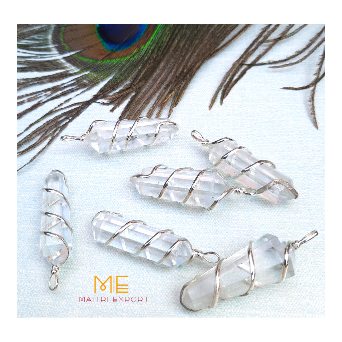 Single point wire wrapped pendant.-Maitri Export | Crystals Store