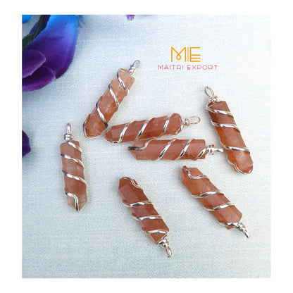 Single point wire wrapped pendant.-Maitri Export | Crystals Store