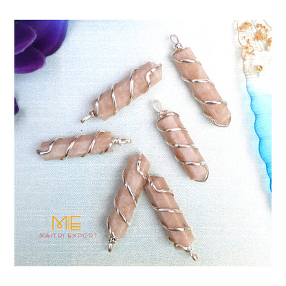 Single point wire wrapped pendant.-Maitri Export | Crystals Store
