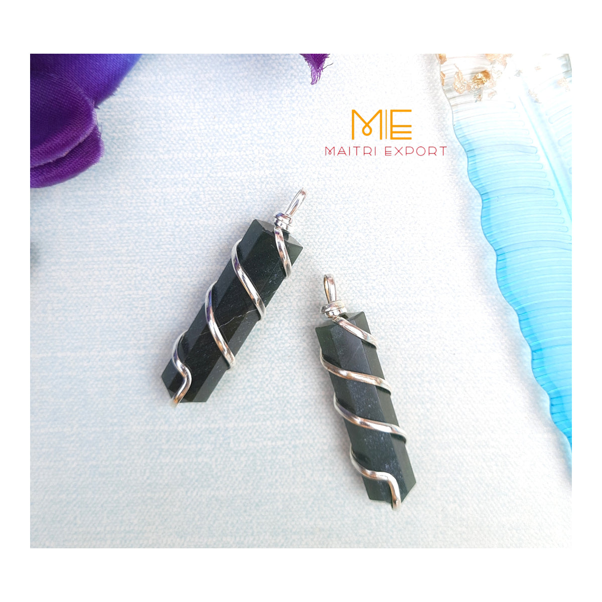 Single point wire wrapped pendant.-Maitri Export | Crystals Store
