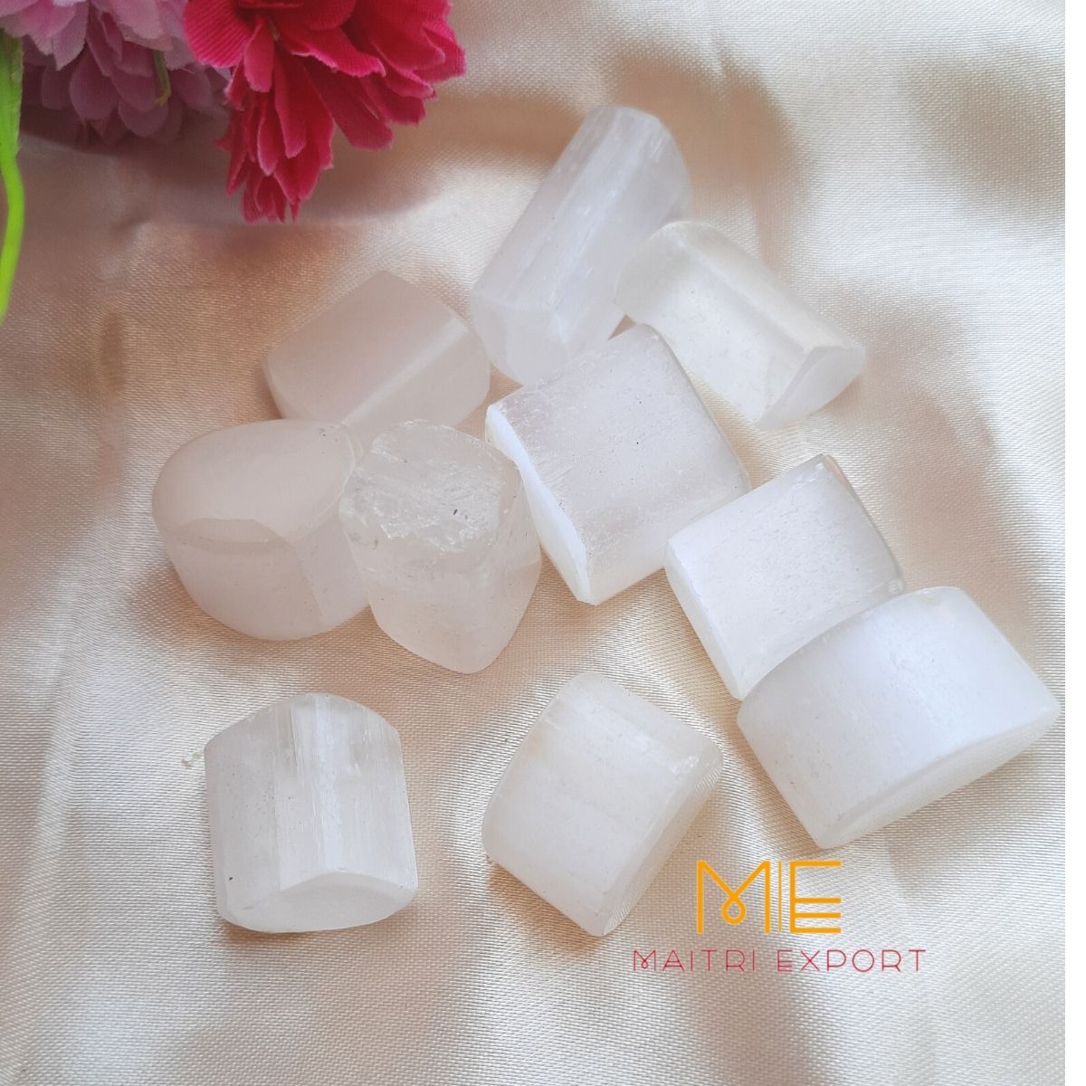 Selenite Natural Crystal Healing Stone Tumble / Pocket Stone-Maitri Export | Crystals Store