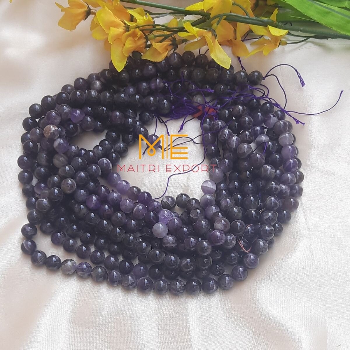 Amethyst Natural Stone Strand/Loose Beads Line For Making Necklace/Jewelry/Bracelet/Mala-Maitri Export | Crystals Store
