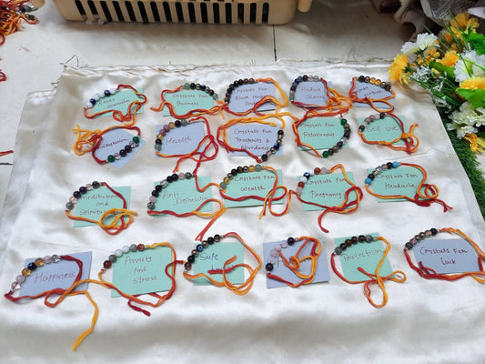 Natural crystal stone purposed rakhi-Maitri Export | Crystals Store