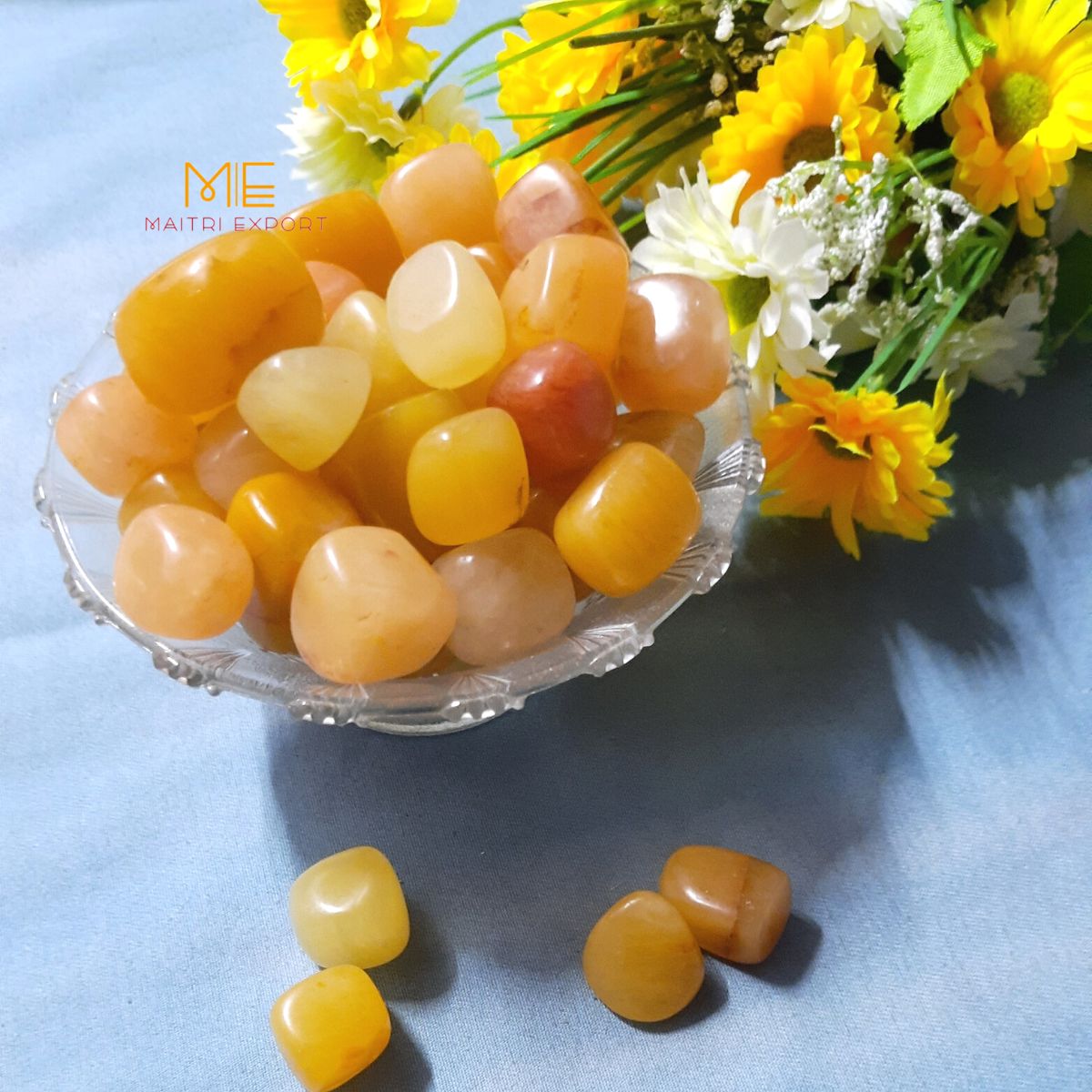 Yellow Aventurine Natural Crystal Healing Stone Tumble / Pocket Stone-Maitri Export | Crystals Store