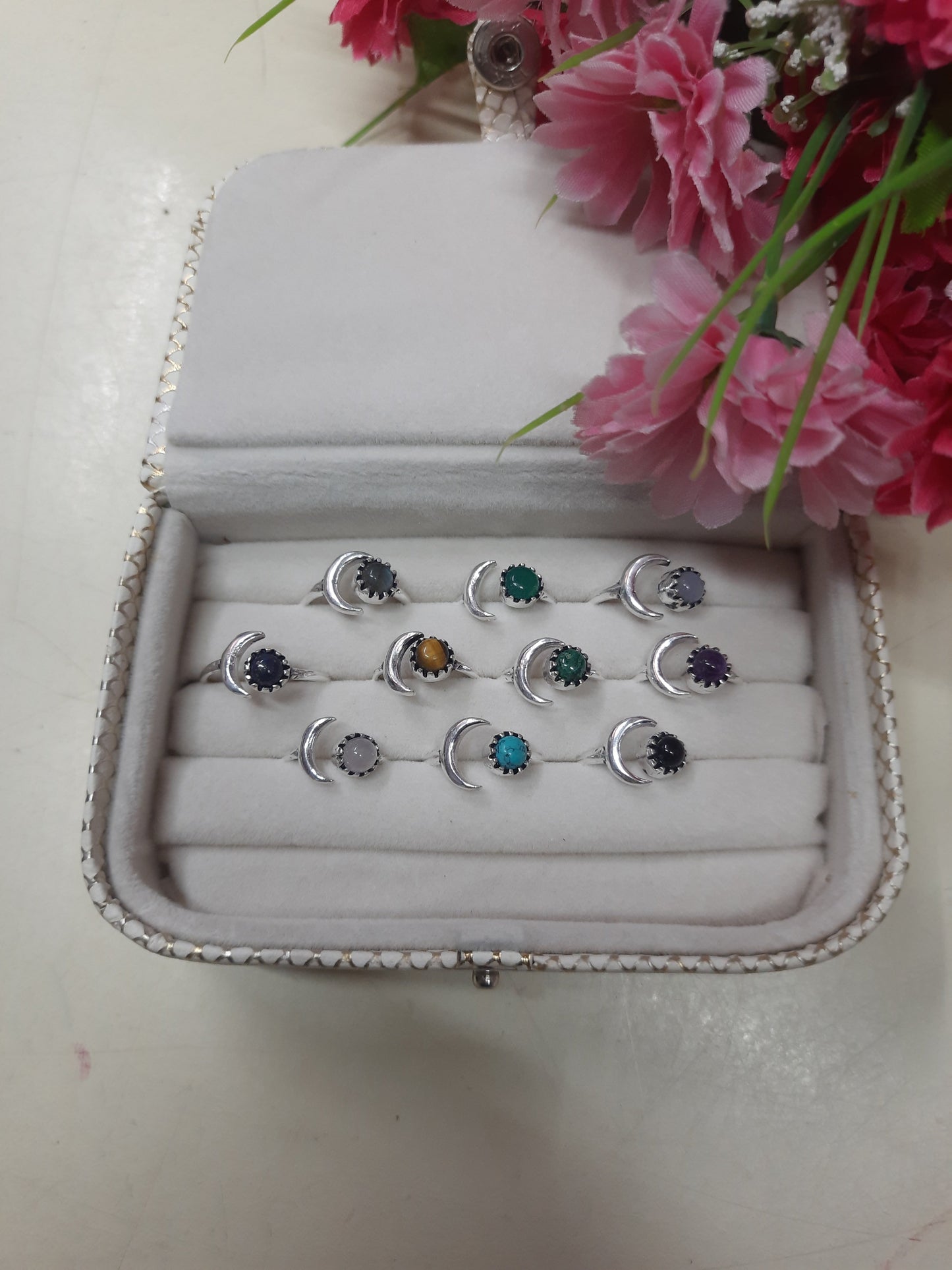 Moon bead ring-Maitri Export | Crystals Store