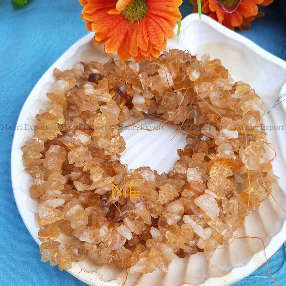 Crystal chips beads mala for bracelet / jewellery making ( 6 to 8 mm )-Maitri Export | Crystals Store