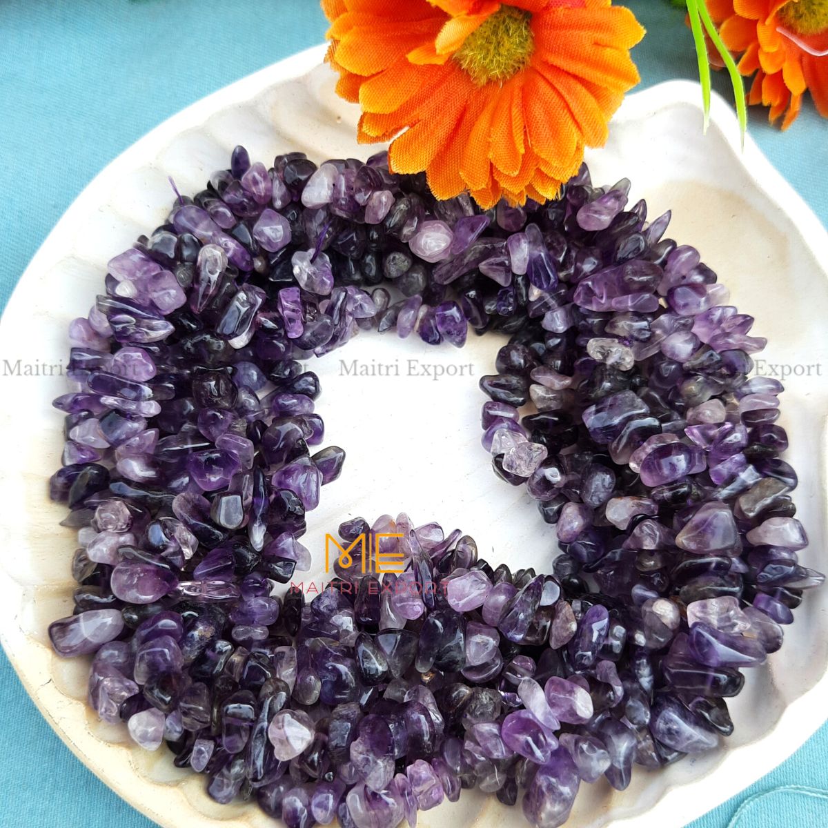 Crystal chips beads mala for bracelet / jewellery making ( 6 to 8 mm )-Maitri Export | Crystals Store