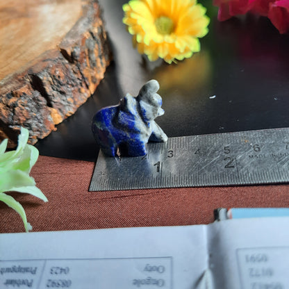 1 inch mini elephant crystal figurine-Lapis-Maitri Export | Crystals Store
