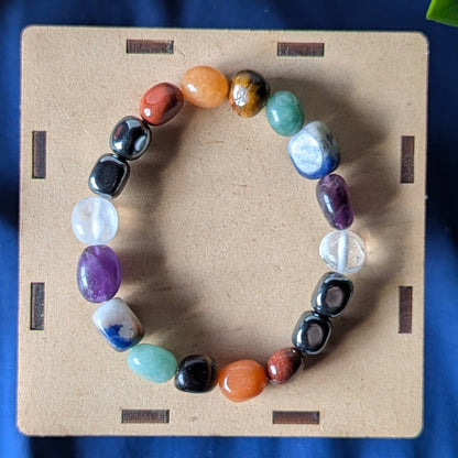 Small Tumble Crystal Beads Bracelet-7 Chakra-Maitri Export | Crystals Store