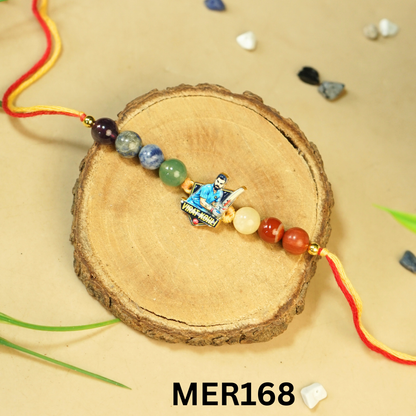7 chakra stones with kids cartoon charms rakhi.-Virat Kohli Cartoon [MER168]-Maitri Export | Crystals Store