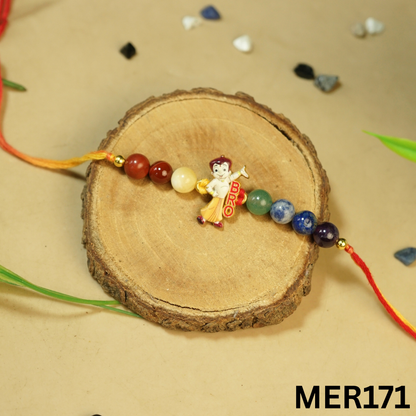 7 chakra stones with kids cartoon charms rakhi.-Chota Bheem No.2 [MER171]-Maitri Export | Crystals Store