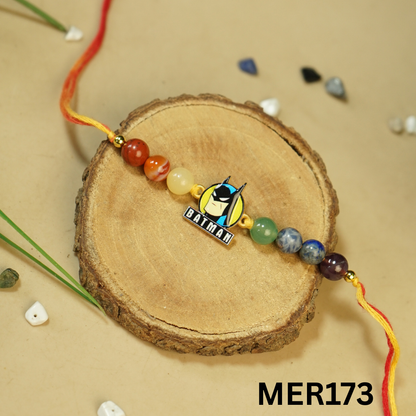 7 chakra stones with kids cartoon charms rakhi.-Batman Cartoon [MER173]-Maitri Export | Crystals Store