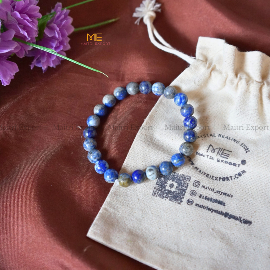 Lapis Lazuli Natural Crystal Healing Bracelet-Maitri Export | Crystals Store