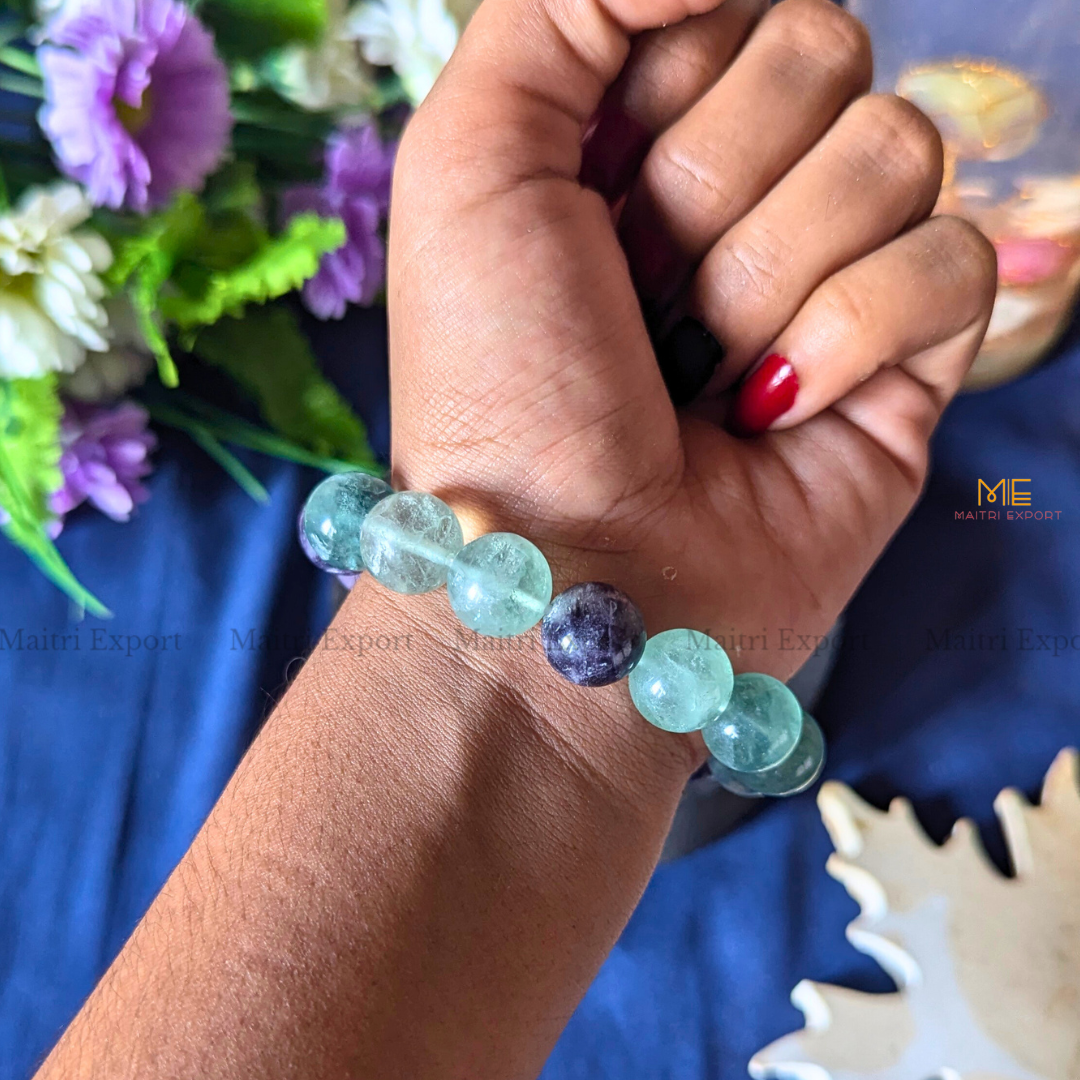Natural Crystal Healing Stone 12mm Bracelet-Maitri Export | Crystals Store