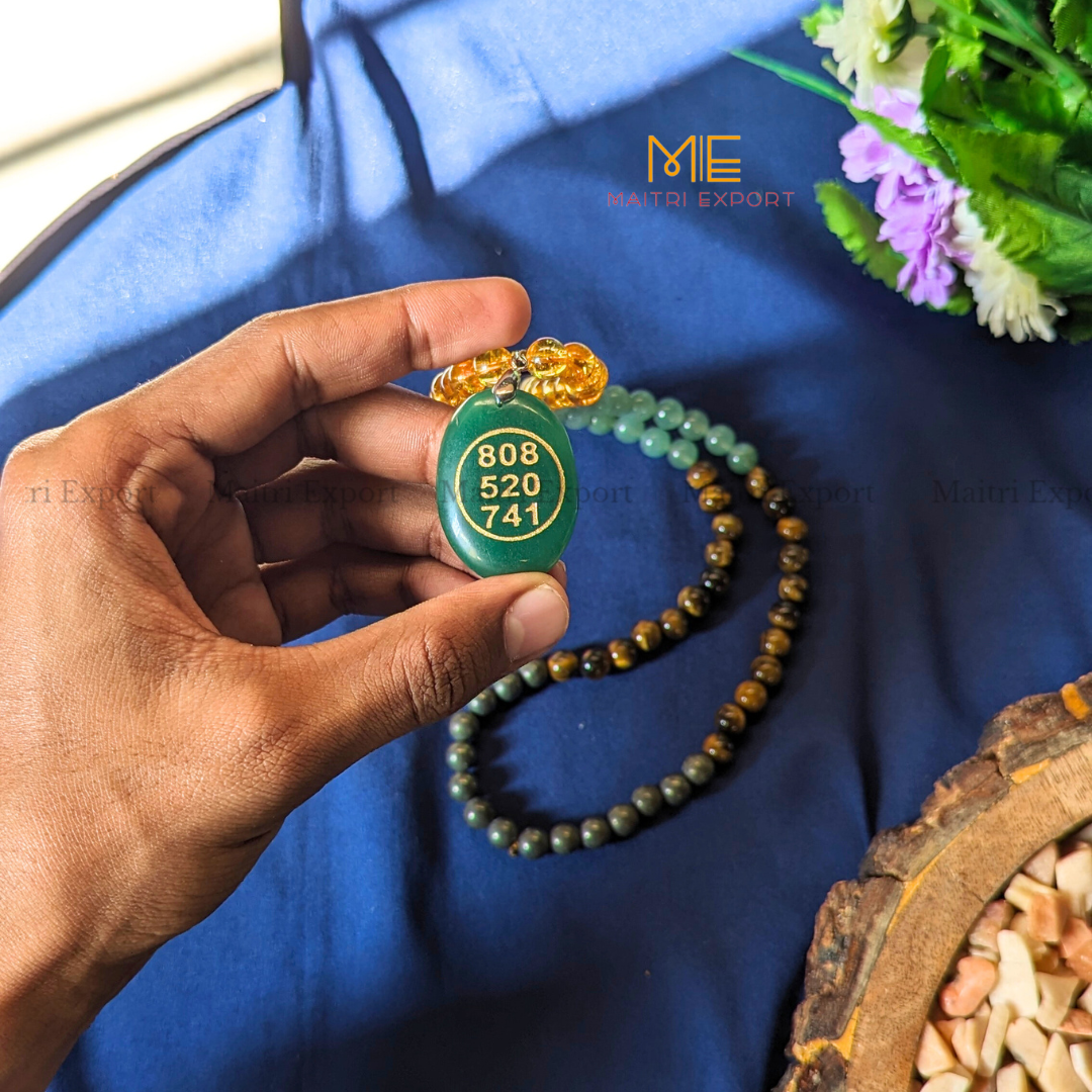 Money Magnet Mala with Zibu Symbol Pendant-Maitri Export | Crystals Store