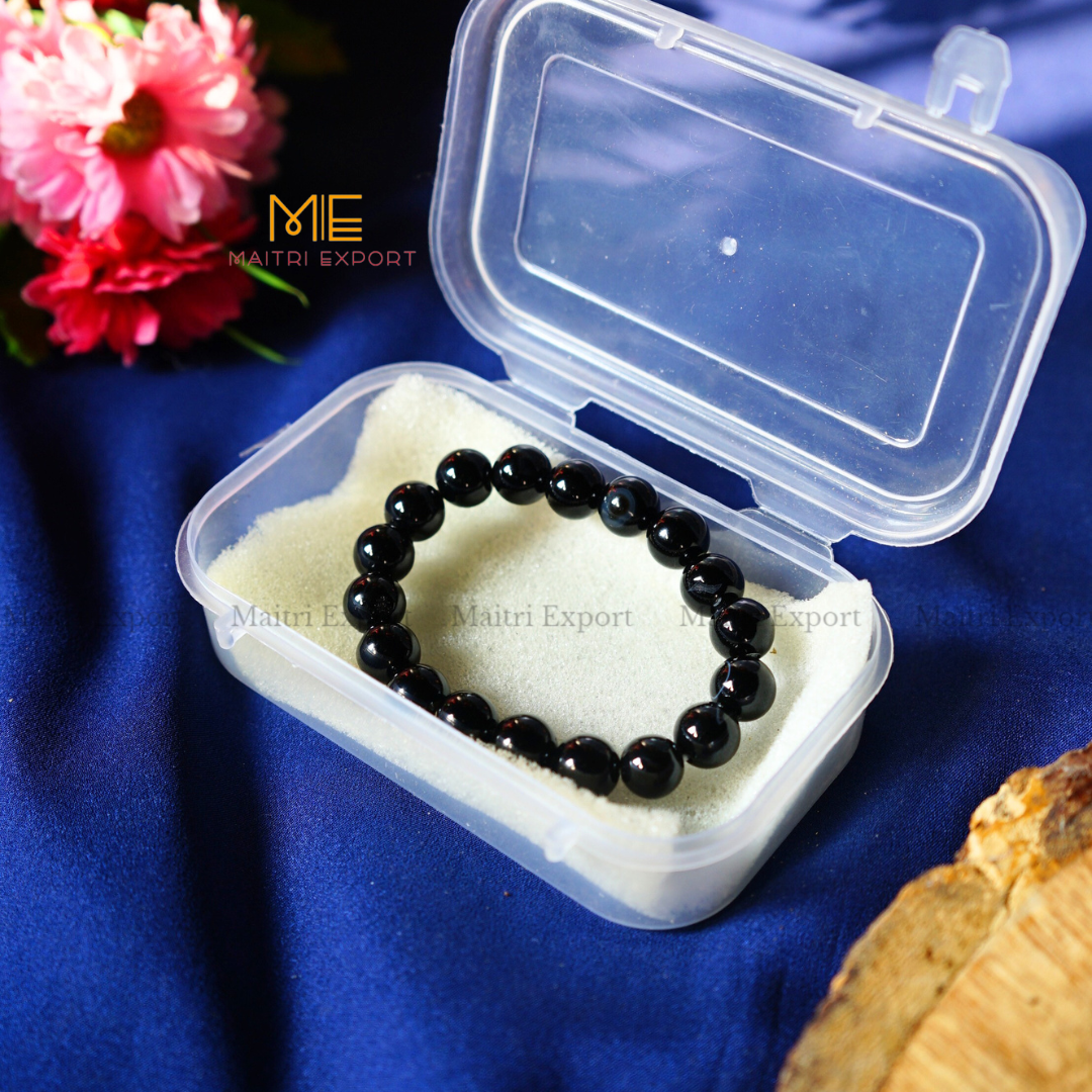 Black Onyx Natural Crystal Healing Bracelet-Maitri Export | Crystals Store