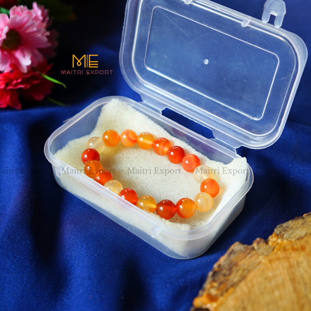 Red Carnelian Natural Crystal Healing Bracelet-Maitri Export | Crystals Store