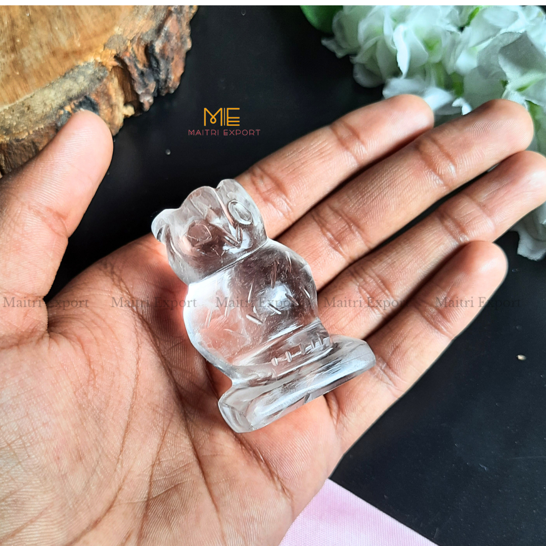Natural Crystal Stones Owl Carving / Figurine-Maitri Export | Crystals Store