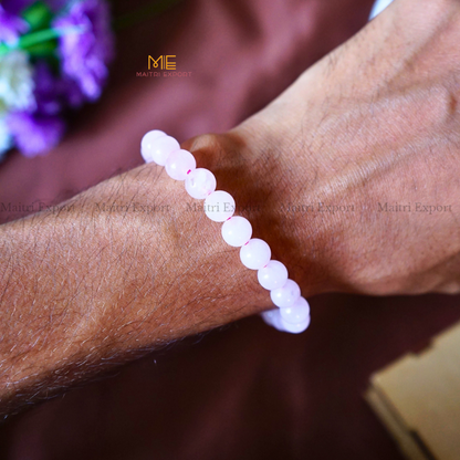 Rose Quartz Natural Crystal Healing Bracelet-Maitri Export | Crystals Store
