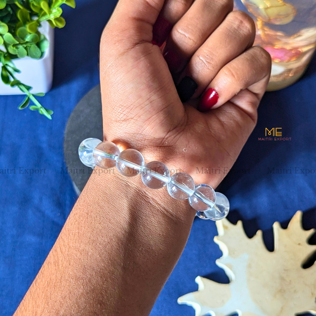 Natural Crystal Healing Stone 12mm Bracelet-Maitri Export | Crystals Store