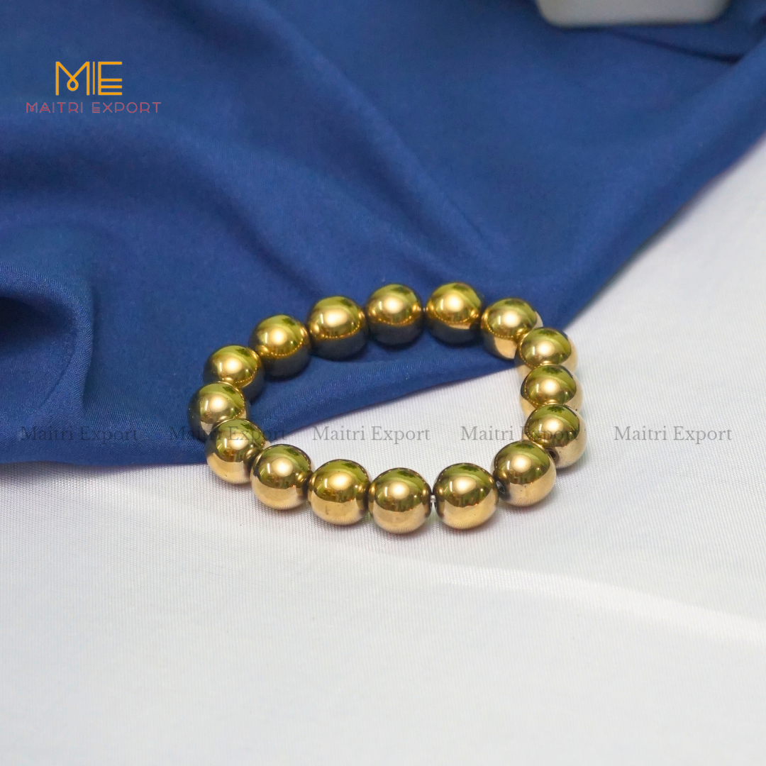 Natural Crystal Healing Stone 12mm Bracelet-Golden Pyrite-Maitri Export | Crystals Store