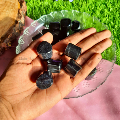Black Tourmaline Natural Crystal Healing Stone Tumble / Pocket Stone-Maitri Export | Crystals Store