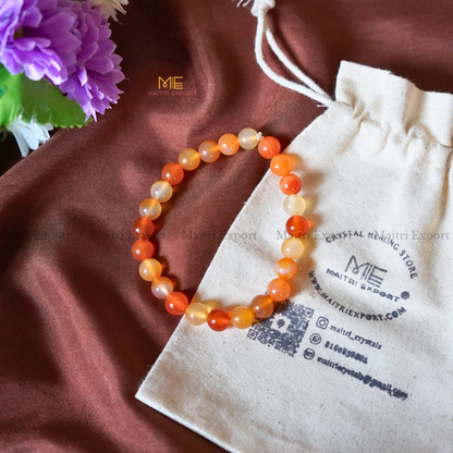 Red Carnelian Natural Crystal Healing Bracelet-Maitri Export | Crystals Store